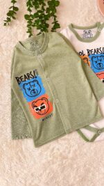 سه تیکه ( بادی استین کوتاه+شلوار+ جلو دکمه) - Image 3