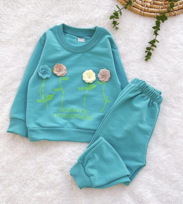 بلوز شلوار دخترانه چهار گل - Image 2