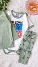 سه تیکه ( بادی استین کوتاه+شلوار+ جلو دکمه) - Image 4