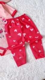 سه تیکه دخترانه ( بادی استین کوتاه+ شلوار+ جلو دکمه  ) - Image 5