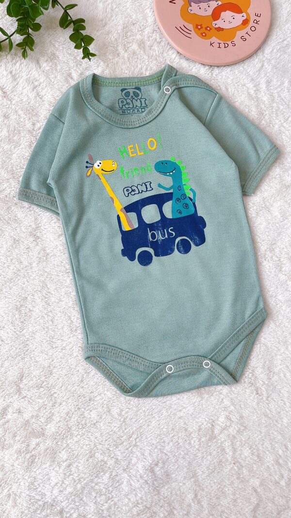 سه تیکه (جلو دکمه+شلوار+ بادی استین کوتاه) - Image 4